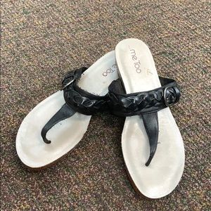 Me Too Black Braided Sandals